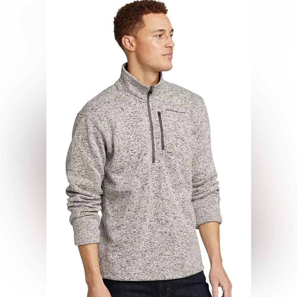 Eddie Bauer Men's Convector 1/2-Zip Sweater in Heather Grey size L